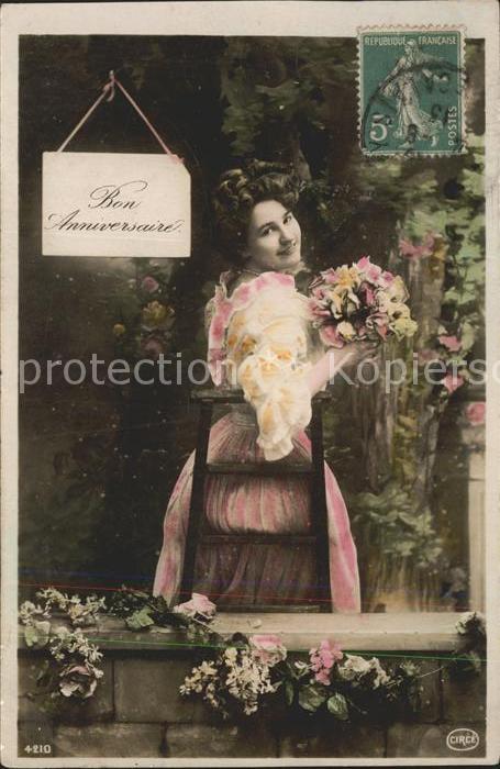 Frauen Blumen Bon Anniversaire