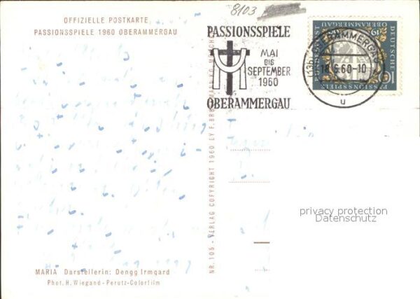 Passionsspiele Oberammergau Maria Darstellerin Dengg Irmgard – Bild 2