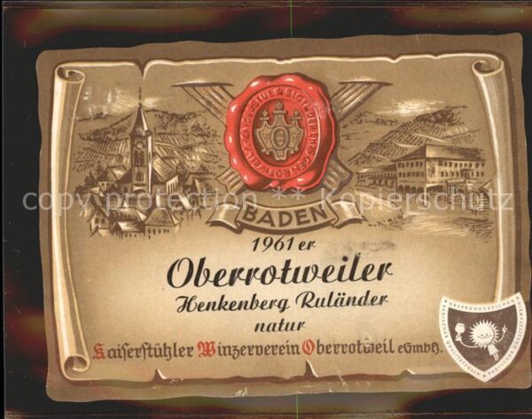 Oberrotweil 1961er Oberrotweiler Henkenberg Rulände