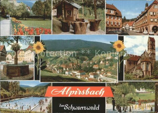 Alpirsbach Total Brunnen Schwimmbad Kirche Strasse