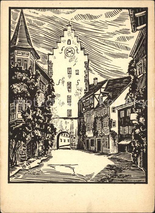 Meersburg Bodensee Stadttor Zeichnung