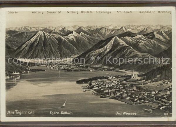Tegernsee mit Rottach Egern und Bad Wiessee Alpen