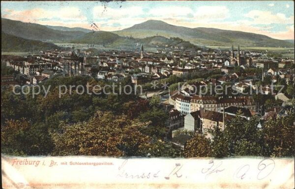 Freiburg Breisgau mit Schlossberg Pavillon