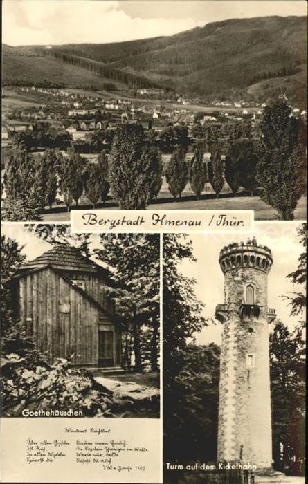 Ilmenau Thueringen Panorama Goethehäuschen Kickelhahnturm