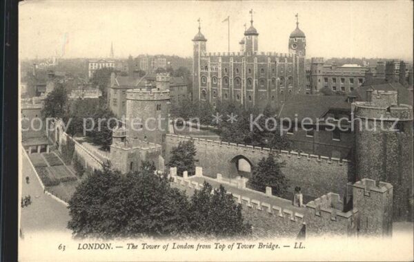London Tower of London view from Tower Bridge