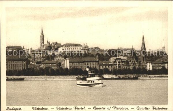 Budapest Vizivaros Viertel Kirche Fährboot