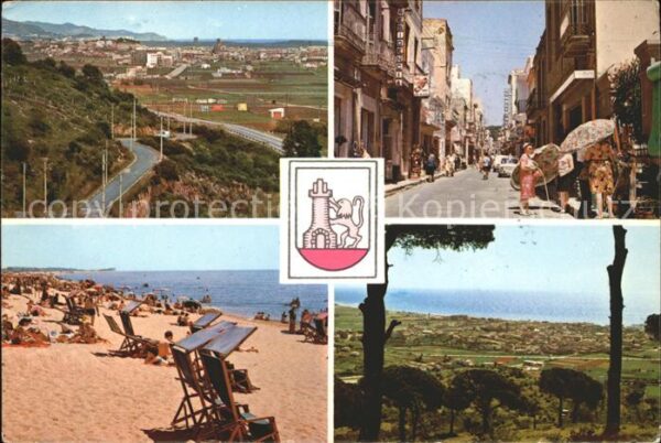 Malgrat de Mar Teilansichten Strand Costa Dorada Wappe
