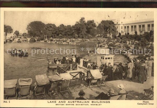 Wembley British Empire Exhibition Lake and Aust