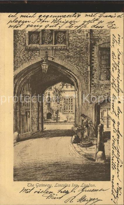 London The Gateway Lincolns Inn Künstlerkarte