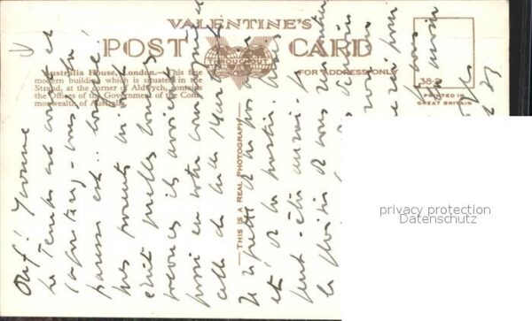 London Australia House Monument Valentines Pos – Bild 2