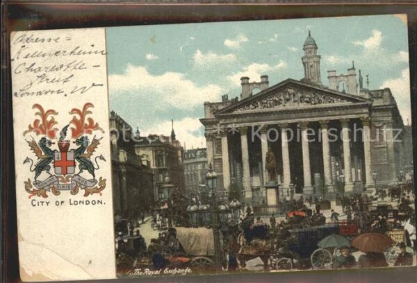 London Royal Exchange Monument Pferdekutschen