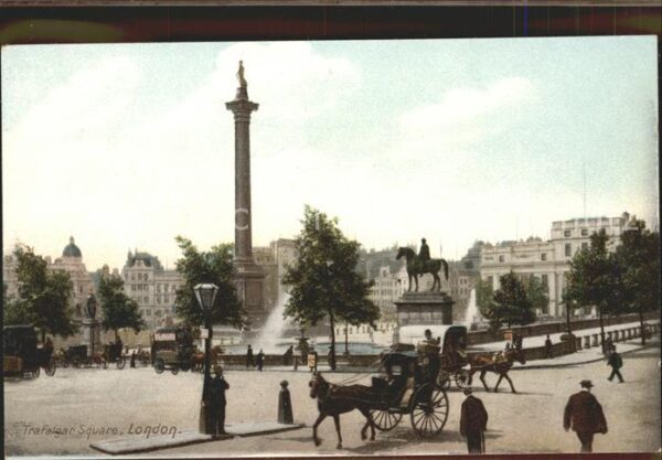 London Trafalgar Square Monument Pferdedroschk