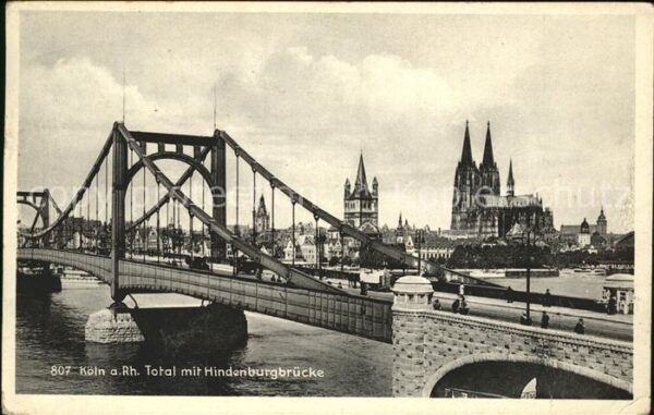 Koeln Rhein Hindenburgbrücke Dom
