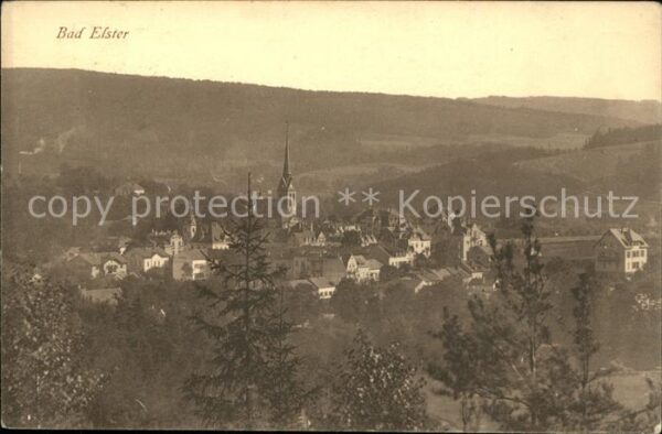 Bad Elster Ortsansicht mit Kirche