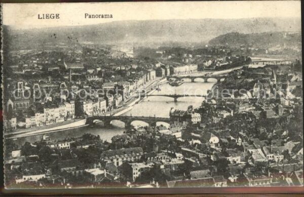 Liege Luettich Panorama Brücken