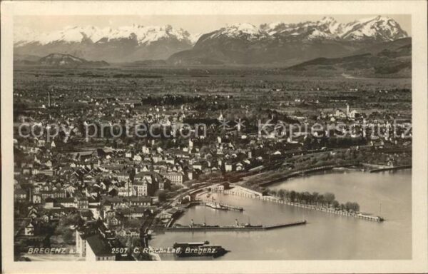 Bregenz Vorarlberg Hafen Alpenpanorama