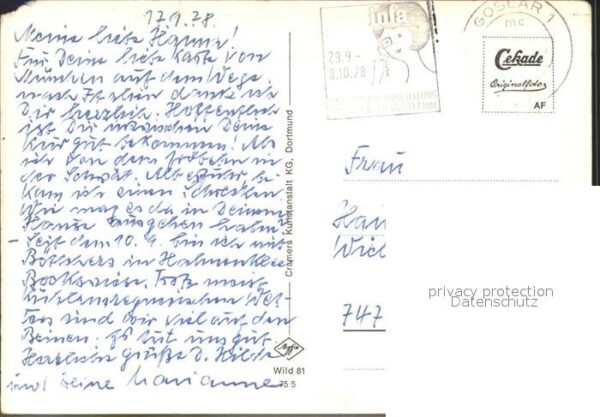 Wildemann Ortsansicht mit Kirche Gedicht H. Schwi – Bild 2