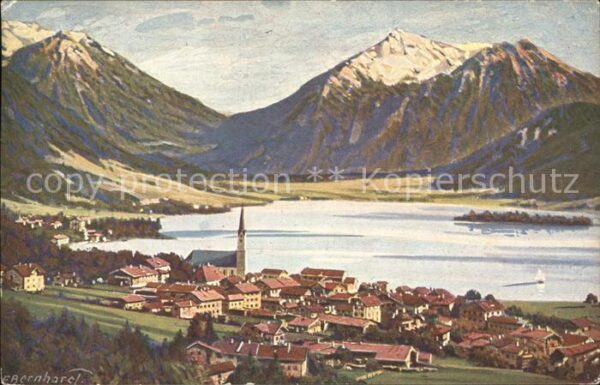 Schliersee Jägerkamp Brecherspitze Künstlerkarte E