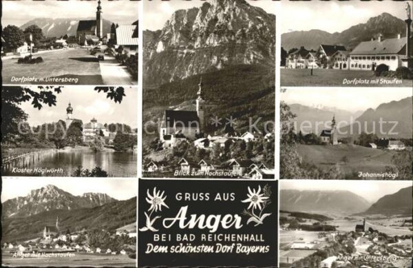 Anger Bayern Dorfplatz Kloster Höglwörth Hochstaufen