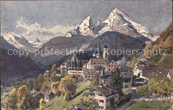 Berchtesgaden Künstlerkarte E. Harrison Campton Nr. 4