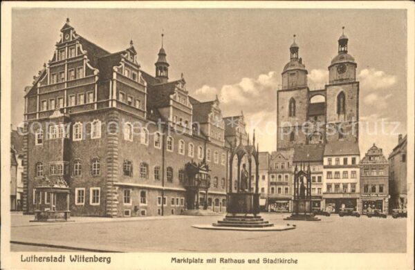 Wittenberg Lutherstadt Marktplatz Rathaus Stadtkirche