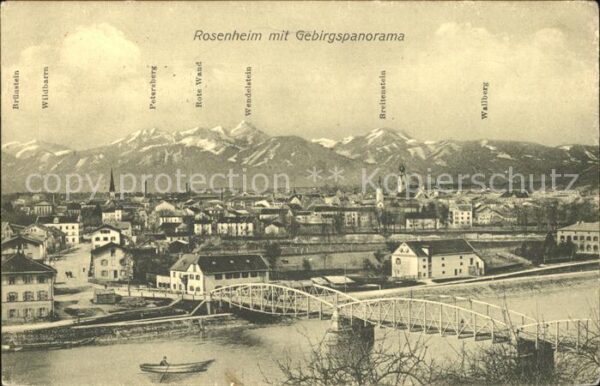 Rosenheim Bayern Gebirgspanorama Brücke