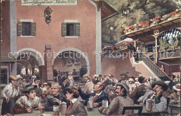 Berchtesgaden Berchtesgadner Bräustübl Künstlerkarte