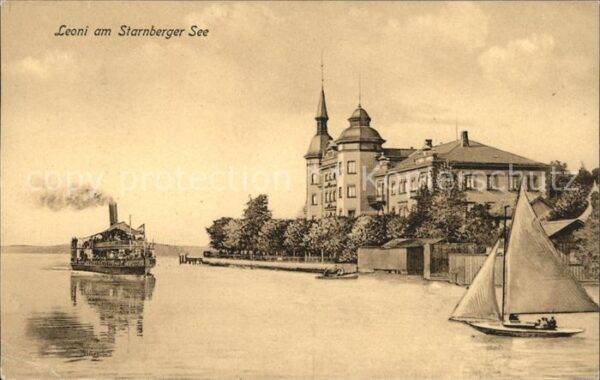 Leoni Starnberger See Dampfer Segelboot