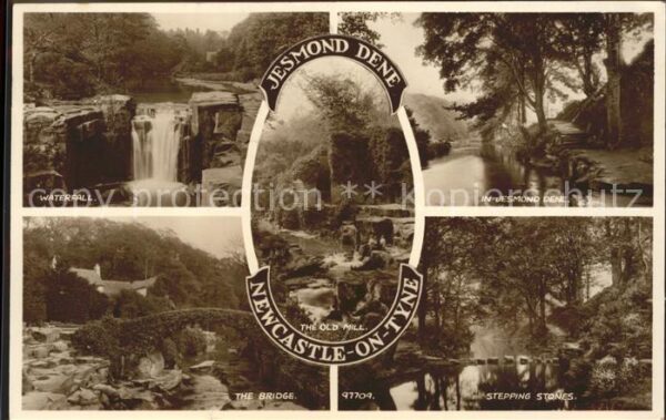 Newcastle On Tyne United Kingdom Jesmond Dene Park Waterfall Bridge