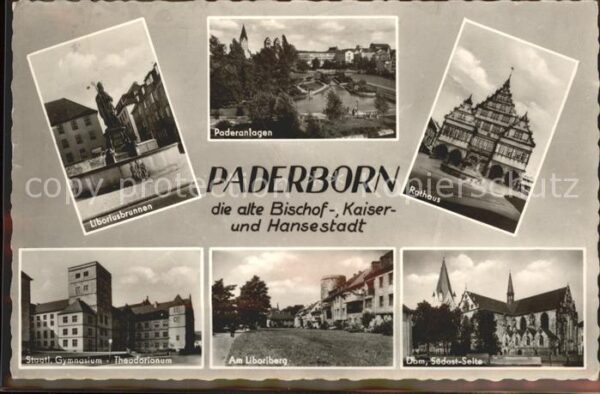 Paderborn Liboriusbrunnen Paderanlagen Rathaus Gy