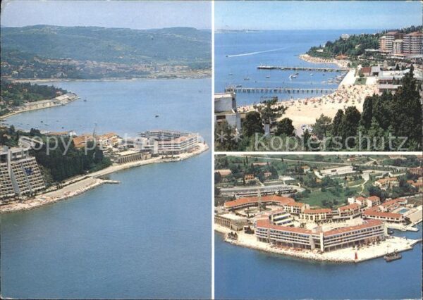 Portorose Istrien Fliegeraufnahme Strand Hotelanlagen