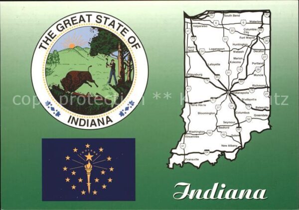 Indianapolis The Hoosier State Map Wappen