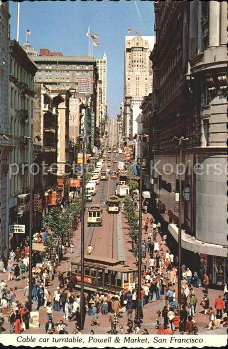 San Francisco California Cable car turntable Powell and Market