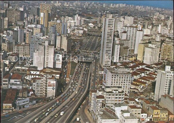São Paulo Vista aerea do Elevado Costa e Silva