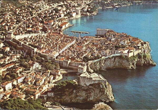 Dubrovnik Ragusa Panorama Festung Hafen Fliegeraufnahme
