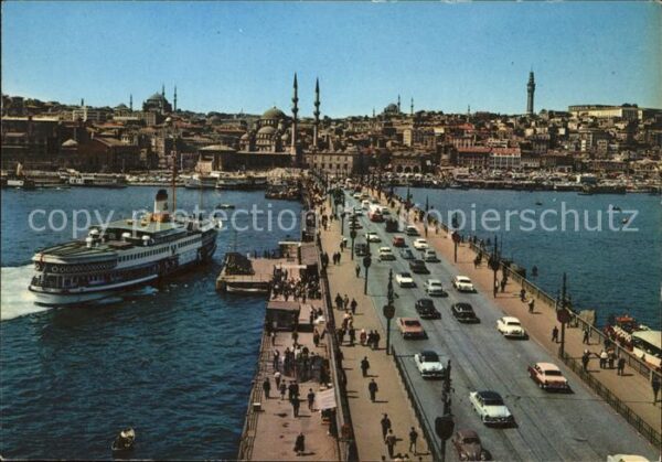 Istanbul Constantinopel Galata Brücke Neue Moschee Dampfer