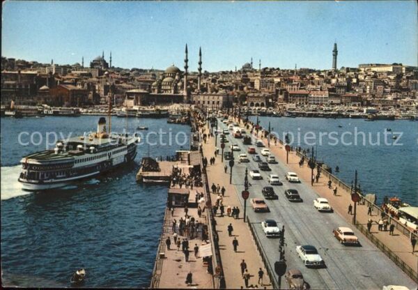 Istanbul Constantinopel Galate Brücke Neue Moschee Dampfer