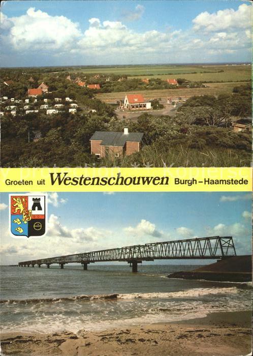 Westenschouwen Panorama Strand Brücke Wappen