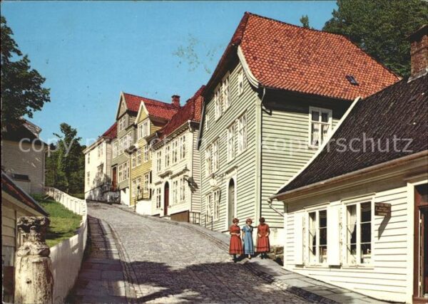Bergen Norwegen View of Old Bergen