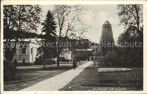 Schoenebeck Salzelmen Lindenbad mit Solturm Bahnpost