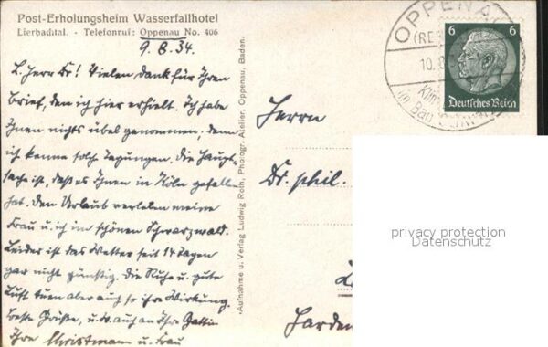 Oppenau Post Erholungsheim Wasserfallhotel Lier – Bild 2