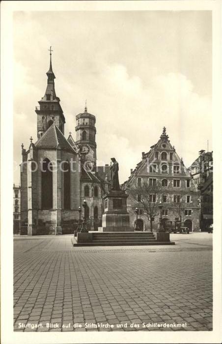 Stuttgart Stiftskirche Schillerdenkmal