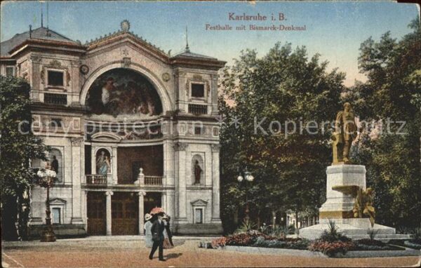Karlsruhe Baden Festhalle Bismark Denkmal