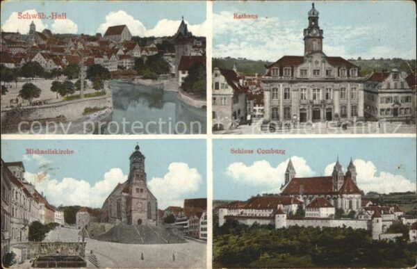Schwaebisch Hall Rathaus Schloss Comburg Michaeliskirche