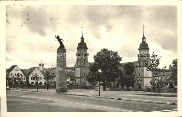 Freudenstadt Marktplatz Stadtkirche Gedenksäule