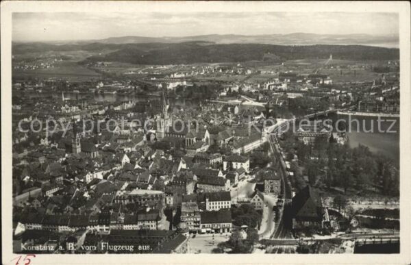 Konstanz Bodensee Flugzeugaufnahme
