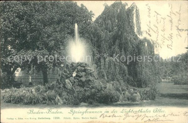 Baden-Baden Sringbrunnen Lichtenthaler Allee