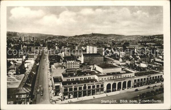 Stuttgart Blick vom Bahnhofturm