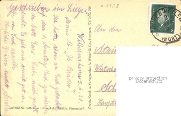Wilhelmsheim Fliegeraufnahme Post Oppenweiler – Bild 2