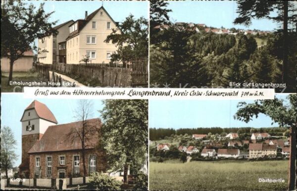 Langenbrand Forbach Kirche Blick auf Langenbrand Dorfpartie